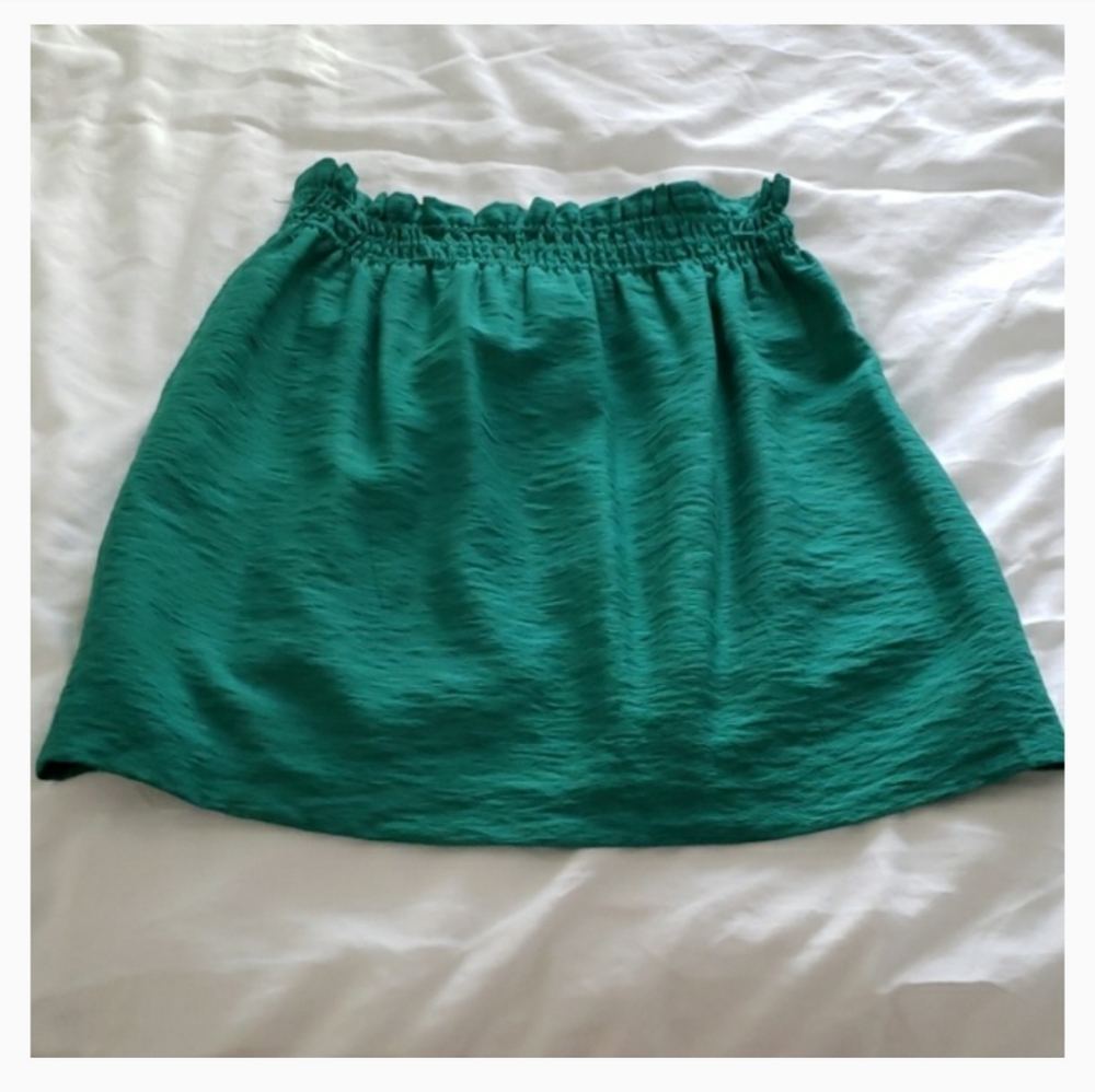 J. Crew Green Mini Skirt